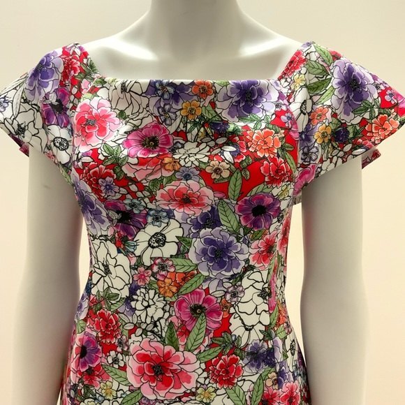 Alexia Admor Dress Women Size 4 Floral Off The Shoulder Mini - Picture 10 of 11